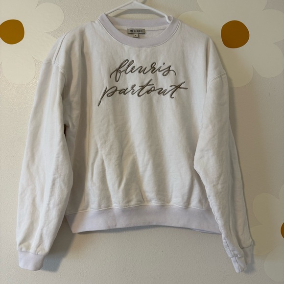 Albion Fleur Crew Neck Sweatshirt White - Picture 5 of 12